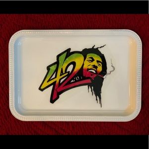 Metal Rolling Tray 420 Art Bob Marley 4:20 Vanity Tray